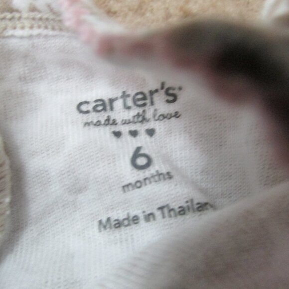 Carters Onesie Dress Girls Size 6M Brown White Leopard Print Short Sleeve - Picture 2 of 4